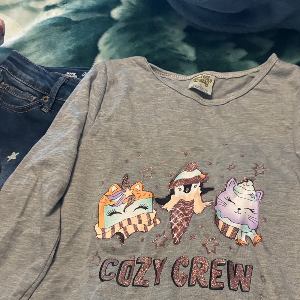 Cozy Crew Gray Long Sleeve Kids Tee
